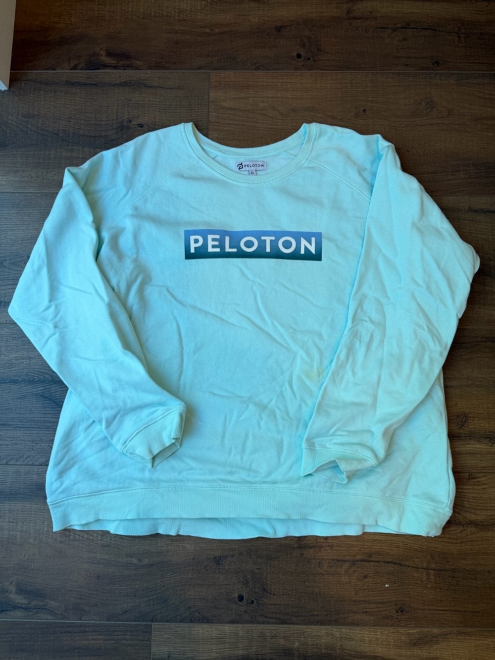 Peloton Light Mint Crewneck Sweatshirt with Logo Tag